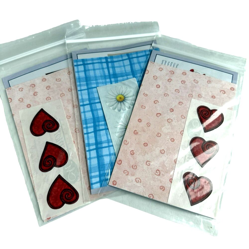 Lot of 3 Creative Memories Thanks to You Sticker and Paper Packs Hearts Daisy
